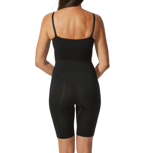 This one has it all! It smoothes your back, tummy, waistline, hips and thighs to give you a perfect silhouette.  Built-in bra has adjustable straps for  custom fit that lifts & separates your bust  Gusset flap by crotch for easy access