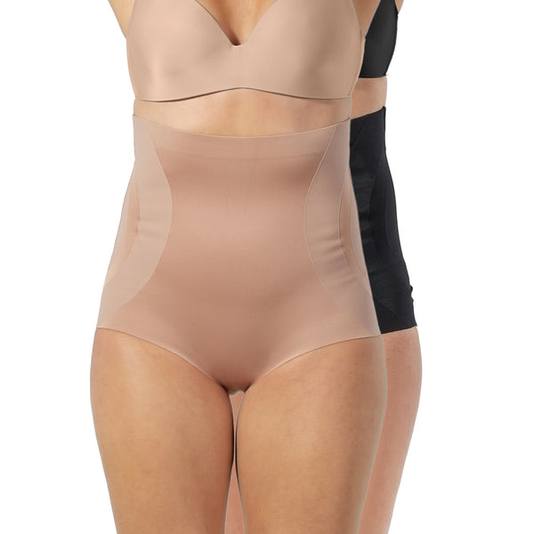 High Waist Scuba & Mesh Brief - 2 Pack